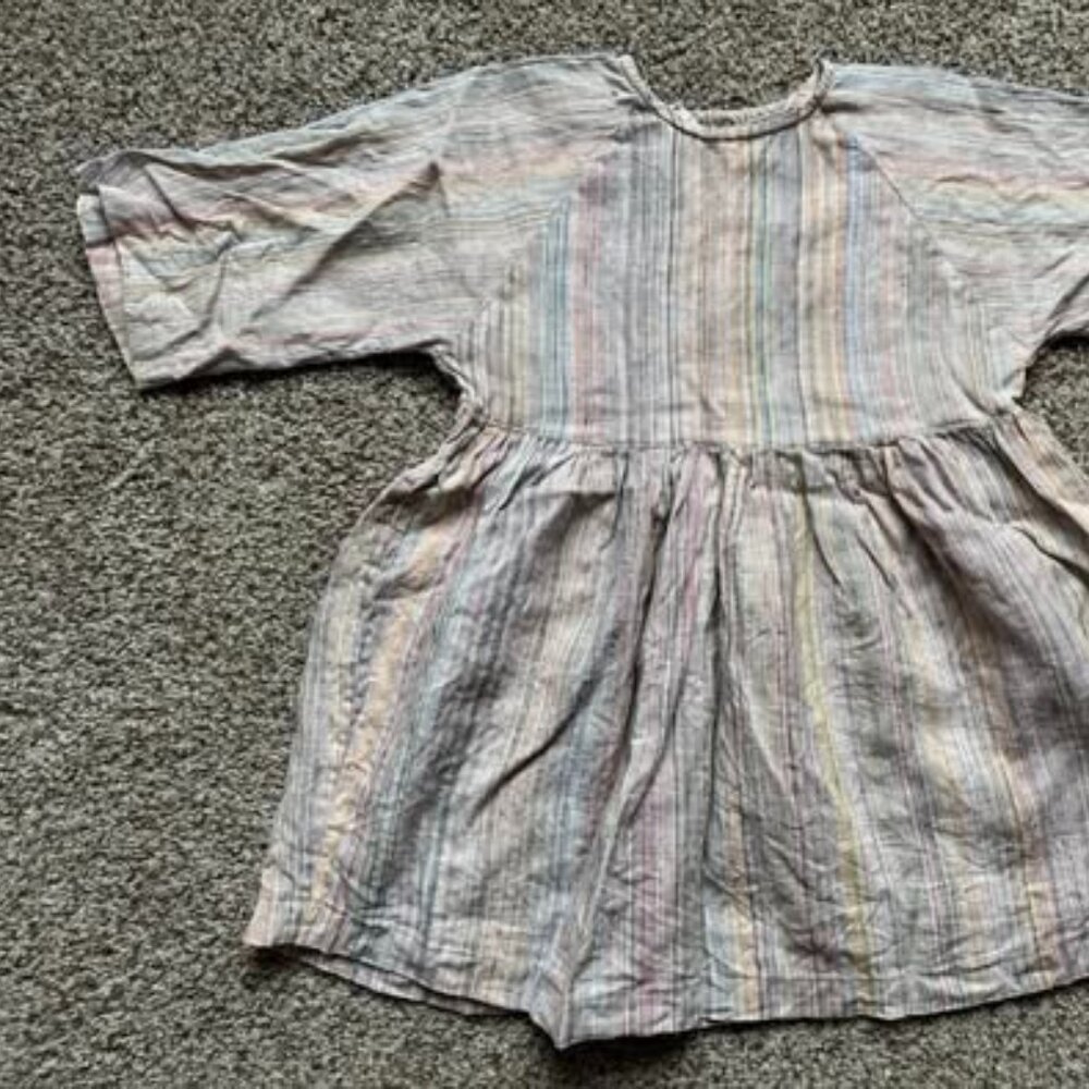 4-5yr Red Creek Kids rainbow linen dress